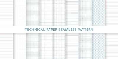 Collection of technical paper seamless pattern vector