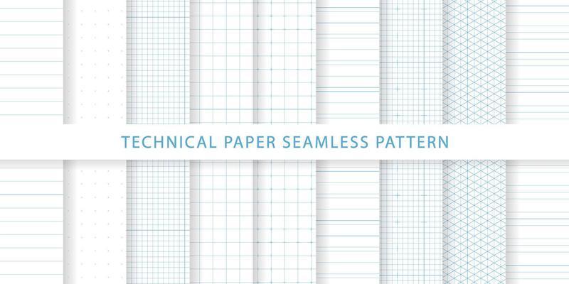 Collection of technical paper seamless pattern
