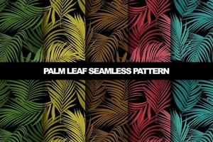 Collection of palm leaf vector seamless pattern