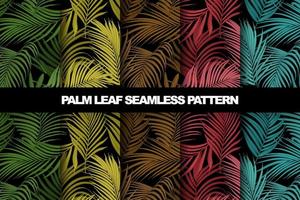 Collection of palm leaf vector seamless pattern