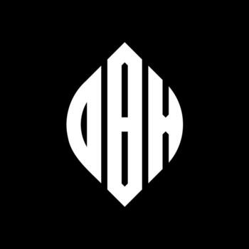 DBX circle letter logo design with circle and ellipse shape. DBX ellipse letters with typographic style. The three initials form a circle logo. DBX Circle Emblem Abstract Monogram Letter Mark Vector. vector