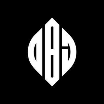 diseño de logotipo de letra de círculo dbj con forma de círculo y elipse. Letras de elipse dbj con estilo tipográfico. las tres iniciales forman un logo circular. vector de marca de letra de monograma abstracto del emblema del círculo dbj.