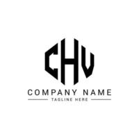 CHV letter logo design with polygon shape. CHV polygon and cube shape logo design. CHV hexagon vector logo template white and black colors. CHV monogram, business and real estate logo.