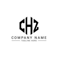 CHZ letter logo design with polygon shape. CHZ polygon and cube shape logo design. CHZ hexagon vector logo template white and black colors. CHZ monogram, business and real estate logo.