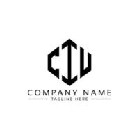 CIU letter logo design with polygon shape. CIU polygon and cube shape logo design. CIU hexagon vector logo template white and black colors. CIU monogram, business and real estate logo.