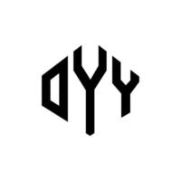 diseño de logotipo de letra oyy con forma de polígono. oyy polígono y diseño de logotipo en forma de cubo. oyy hexágono vector logo plantilla colores blanco y negro. oyy monograma, logotipo comercial e inmobiliario.