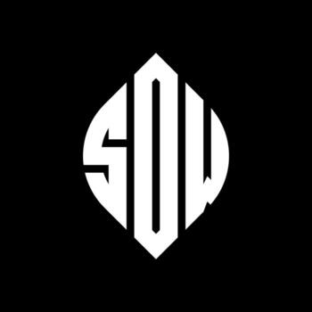 SOW circle letter logo design with circle and ellipse shape. SOW ellipse letters with typographic style. The three initials form a circle logo. SOW Circle Emblem Abstract Monogram Letter Mark Vector. vector