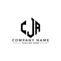 CJA letter logo design with polygon shape. CJA polygon and cube shape logo design. CJA hexagon vector logo template white and black colors. CJA monogram, business and real estate logo.