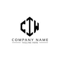 CIW letter logo design with polygon shape. CIW polygon and cube shape logo design. CIW hexagon vector logo template white and black colors. CIW monogram, business and real estate logo.