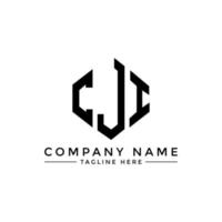 CJI letter logo design with polygon shape. CJI polygon and cube shape logo design. CJI hexagon vector logo template white and black colors. CJI monogram, business and real estate logo.