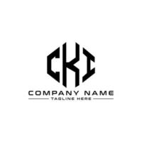 diseño de logotipo de letra cki con forma de polígono. cki polígono y diseño de logotipo en forma de cubo. cki hexágono vector logo plantilla colores blanco y negro. monograma cki, logotipo comercial e inmobiliario.