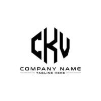 diseño de logotipo de letra ckv con forma de polígono. diseño de logotipo en forma de cubo y polígono ckv. ckv hexágono vector logo plantilla colores blanco y negro. monograma ckv, logotipo comercial e inmobiliario.