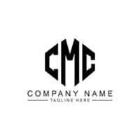 CMC letter logo design with polygon shape. CMC polygon and cube shape logo design. CMC hexagon vector logo template white and black colors. CMC monogram, business and real estate logo.