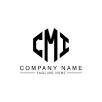 CMI letter logo design with polygon shape. CMI polygon and cube shape logo design. CMI hexagon vector logo template white and black colors. CMI monogram, business and real estate logo.