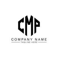 diseño de logotipo de letra cmp con forma de polígono. cmp polígono y diseño de logotipo en forma de cubo. cmp hexágono vector logo plantilla colores blanco y negro. monograma cmp, logotipo comercial e inmobiliario.