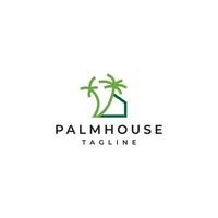 Palm tree house logo icon design template flat vector illustration