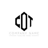 COT letter logo design with polygon shape. COT polygon and cube shape logo design. COT hexagon vector logo template white and black colors. COT monogram, business and real estate logo.