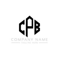 diseño de logotipo de letra cpb con forma de polígono. diseño de logotipo de forma de cubo y polígono cpb. cpb hexágono vector logo plantilla colores blanco y negro. monograma cpb, logotipo comercial e inmobiliario.