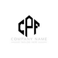 CPF letter logo design with polygon shape. CPF polygon and cube shape logo design. CPF hexagon vector logo template white and black colors. CPF monogram, business and real estate logo.