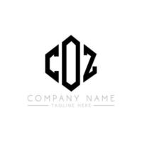 COZ letter logo design with polygon shape. COZ polygon and cube shape logo design. COZ hexagon vector logo template white and black colors. COZ monogram, business and real estate logo.