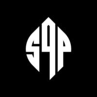 SQP circle letter logo design with circle and ellipse shape. SQP ellipse letters with typographic style. The three initials form a circle logo. SQP Circle Emblem Abstract Monogram Letter Mark Vector. vector