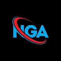 NGA logo. NGA letter. NGA letter logo design. Initials NGA logo linked with circle and uppercase monogram logo. NGA typography for technology, business and real estate brand. vector