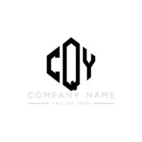 CQY letter logo design with polygon shape. CQY polygon and cube shape logo design. CQY hexagon vector logo template white and black colors. CQY monogram, business and real estate logo.