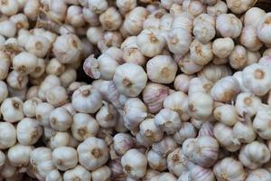 Pile of garlic head for sell. photo