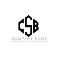 CSB letter logo design with polygon shape. CSB polygon and cube shape logo design. CSB hexagon vector logo template white and black colors. CSB monogram, business and real estate logo.