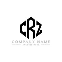 diseño de logotipo de letra crz con forma de polígono. diseño de logotipo en forma de cubo y polígono crz. crz hexágono vector logo plantilla colores blanco y negro. monograma crz, logotipo empresarial y inmobiliario.