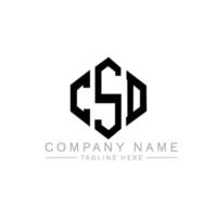 CSD letter logo design with polygon shape. CSD polygon and cube shape logo design. CSD hexagon vector logo template white and black colors. CSD monogram, business and real estate logo.