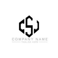 CSJ letter logo design with polygon shape. CSJ polygon and cube shape logo design. CSJ hexagon vector logo template white and black colors. CSJ monogram, business and real estate logo.