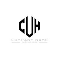 CUH letter logo design with polygon shape. CUH polygon and cube shape logo design. CUH hexagon vector logo template white and black colors. CUH monogram, business and real estate logo.