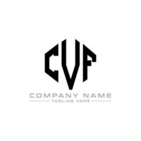 diseño de logotipo de letra cvf con forma de polígono. cvf polígono y diseño de logotipo en forma de cubo. cvf hexágono vector logo plantilla colores blanco y negro. Monograma cvf, logotipo comercial e inmobiliario.