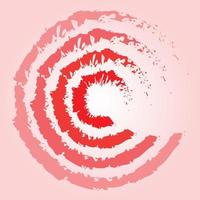 Red color shade Brush stroke in circular form vector