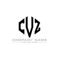 CVZ letter logo design with polygon shape. CVZ polygon and cube shape logo design. CVZ hexagon vector logo template white and black colors. CVZ monogram, business and real estate logo.