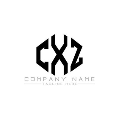 CXZ letter logo design with polygon shape. CXZ polygon and cube shape logo design. CXZ hexagon vector logo template white and black colors. CXZ monogram, business and real estate logo.