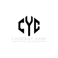 CYC letter logo design with polygon shape. CYC polygon and cube shape logo design. CYC hexagon vector logo template white and black colors. CYC monogram, business and real estate logo.