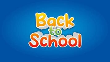 Back to school title text cartoon animation