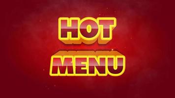 Hot menu fire particles simple animation red and green screen background