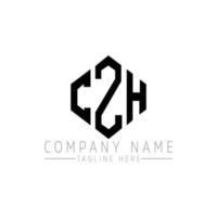 CZH letter logo design with polygon shape. CZH polygon and cube shape logo design. CZH hexagon vector logo template white and black colors. CZH monogram, business and real estate logo.