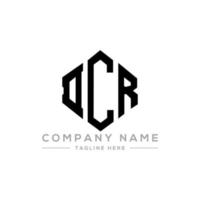 DCR letter logo design with polygon shape. DCR polygon and cube shape logo design. DCR hexagon vector logo template white and black colors. DCR monogram, business and real estate logo.