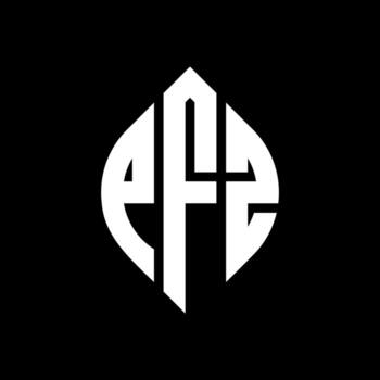 PFZ circle letter logo design with circle and ellipse shape. PFZ ellipse letters with typographic style. The three initials form a circle logo. PFZ Circle Emblem Abstract Monogram Letter Mark Vector. vector