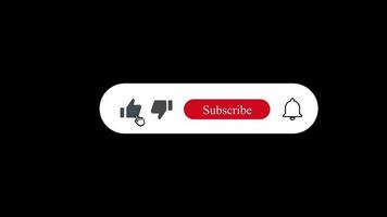 Animated hand cursor clicking subscribe button like and bell icon free video