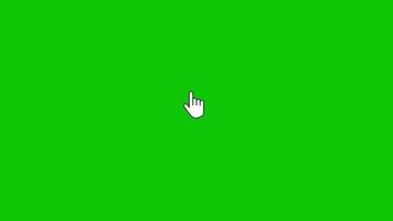 Animated cursor to hand cursor click internet technology free green screen video