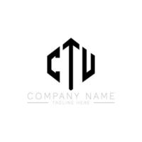 CTU letter logo design with polygon shape. CTU polygon and cube shape logo design. CTU hexagon vector logo template white and black colors. CTU monogram, business and real estate logo.