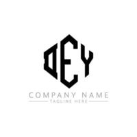 DEY letter logo design with polygon shape. DEY polygon and cube shape logo design. DEY hexagon vector logo template white and black colors. DEY monogram, business and real estate logo.