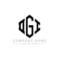 DGI letter logo design with polygon shape. DGI polygon and cube shape logo design. DGI hexagon vector logo template white and black colors. DGI monogram, business and real estate logo.