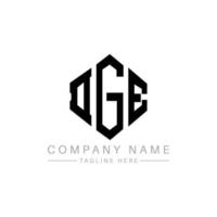 DGE letter logo design with polygon shape. DGE polygon and cube shape logo design. DGE hexagon vector logo template white and black colors. DGE monogram, business and real estate logo.