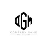 DGM letter logo design with polygon shape. DGM polygon and cube shape logo design. DGM hexagon vector logo template white and black colors. DGM monogram, business and real estate logo.